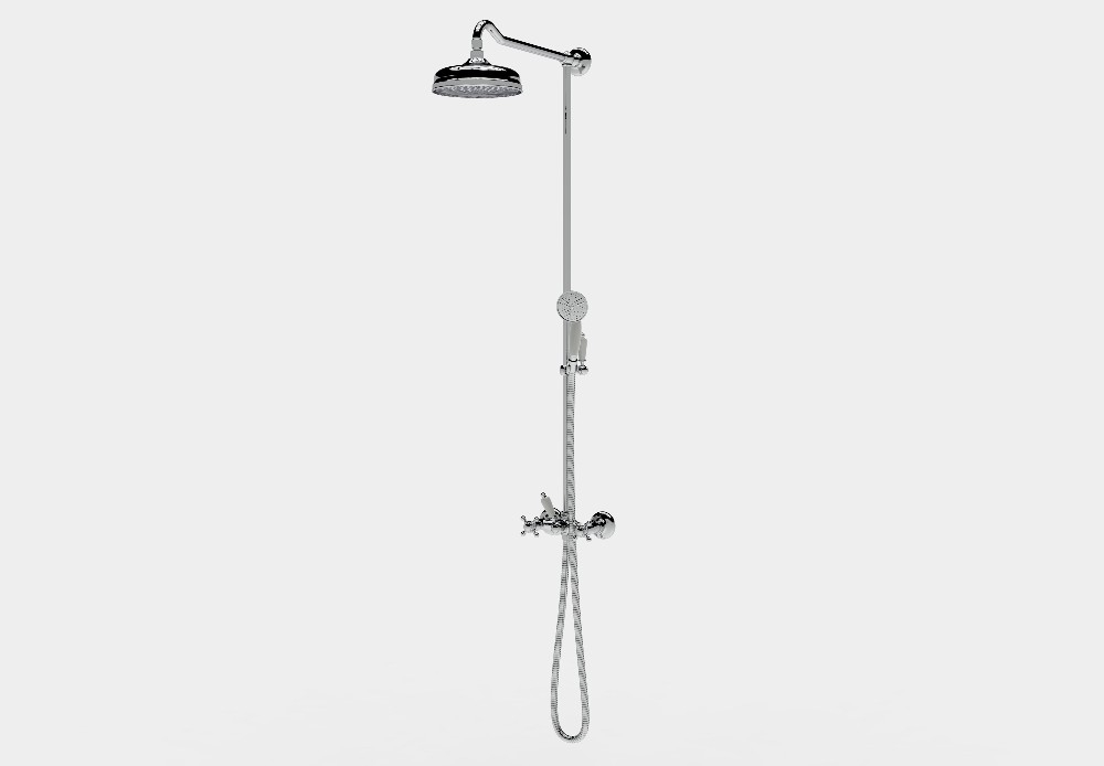  Wall mounted external shower set with shower head Ø200 and handset 