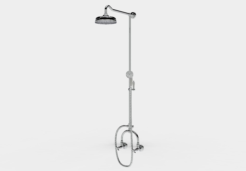 Wall mounted external shower set with shower head Ø200 and handset 