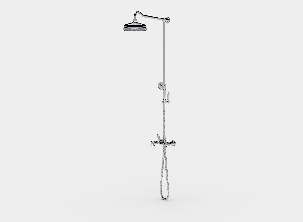  Wall mounted external shower set with shower head Ø200 and hand set 