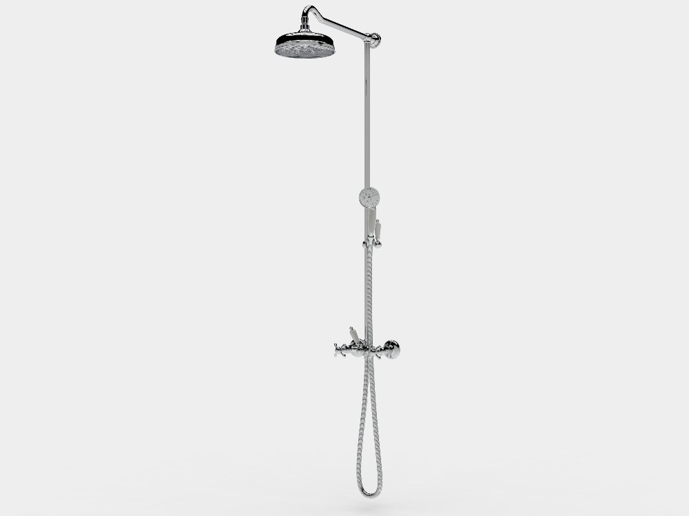  Wall mounted external shower set with shower head Ø200 and handset 